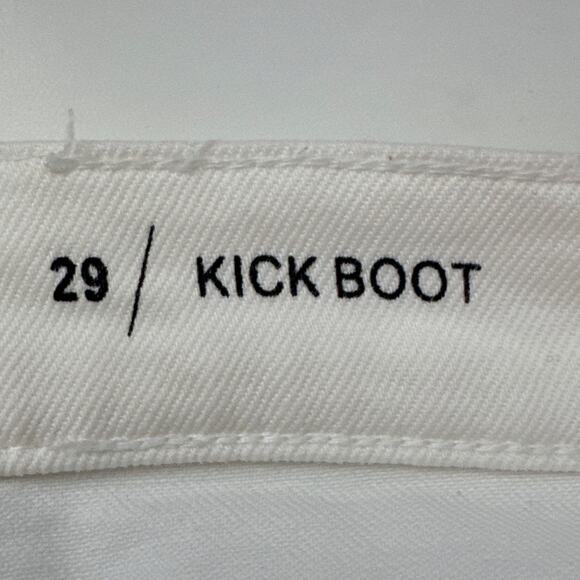 Vince Women's Kick Boot Cut Denim Jeans Chalk White SZ 29 Quiet Luxury Designer - Picture 8 of 10